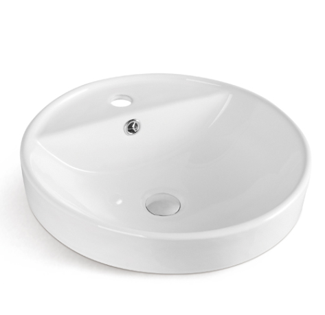 Boston Semi Inset Round Basin Gloss White