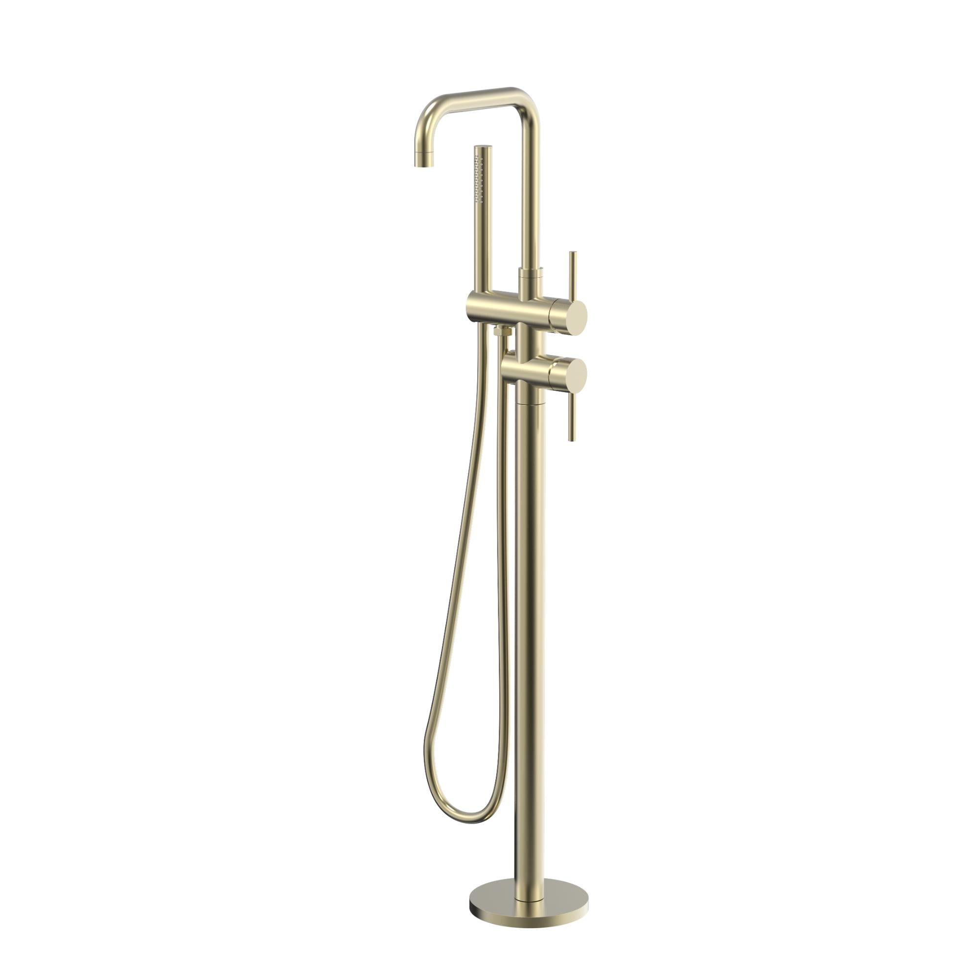 Rivara Floor Mounted Bath Mixer with Flat Cover Plate