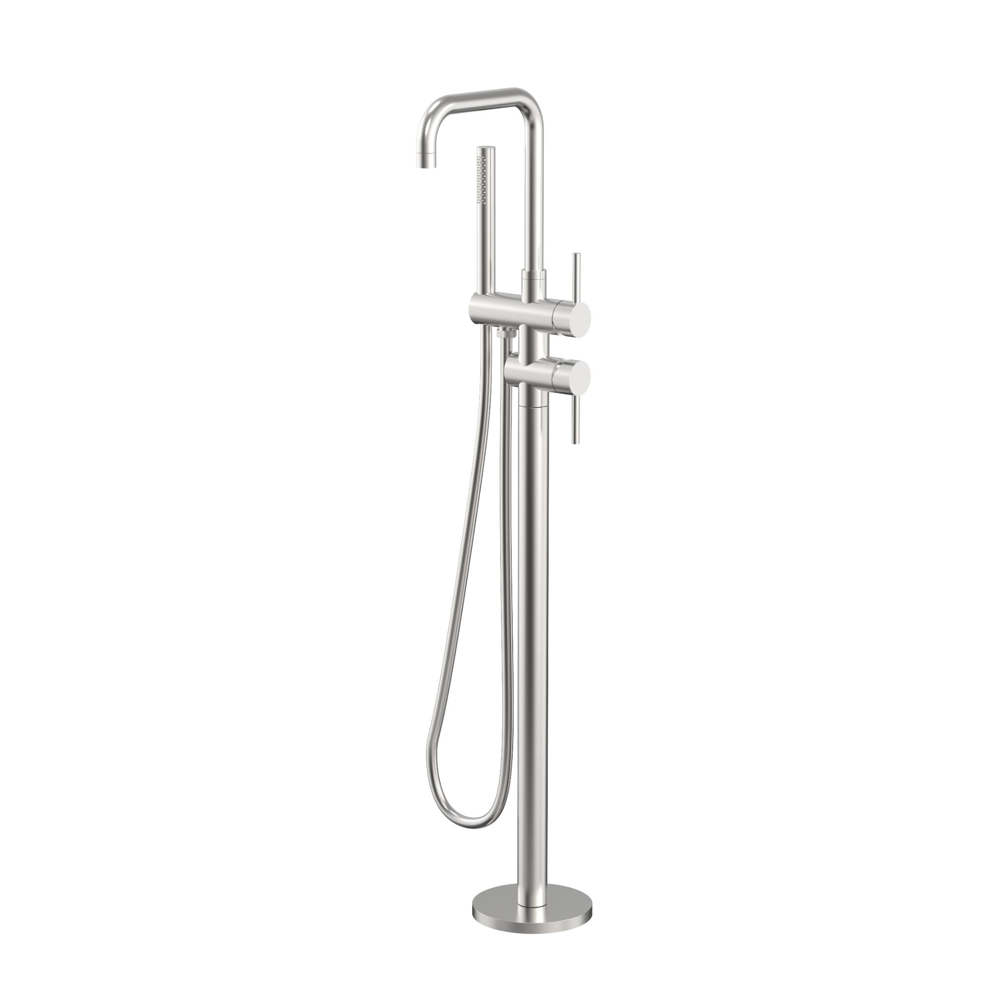 Rivara Floor Mounted Bath Mixer with Flat Cover Plate