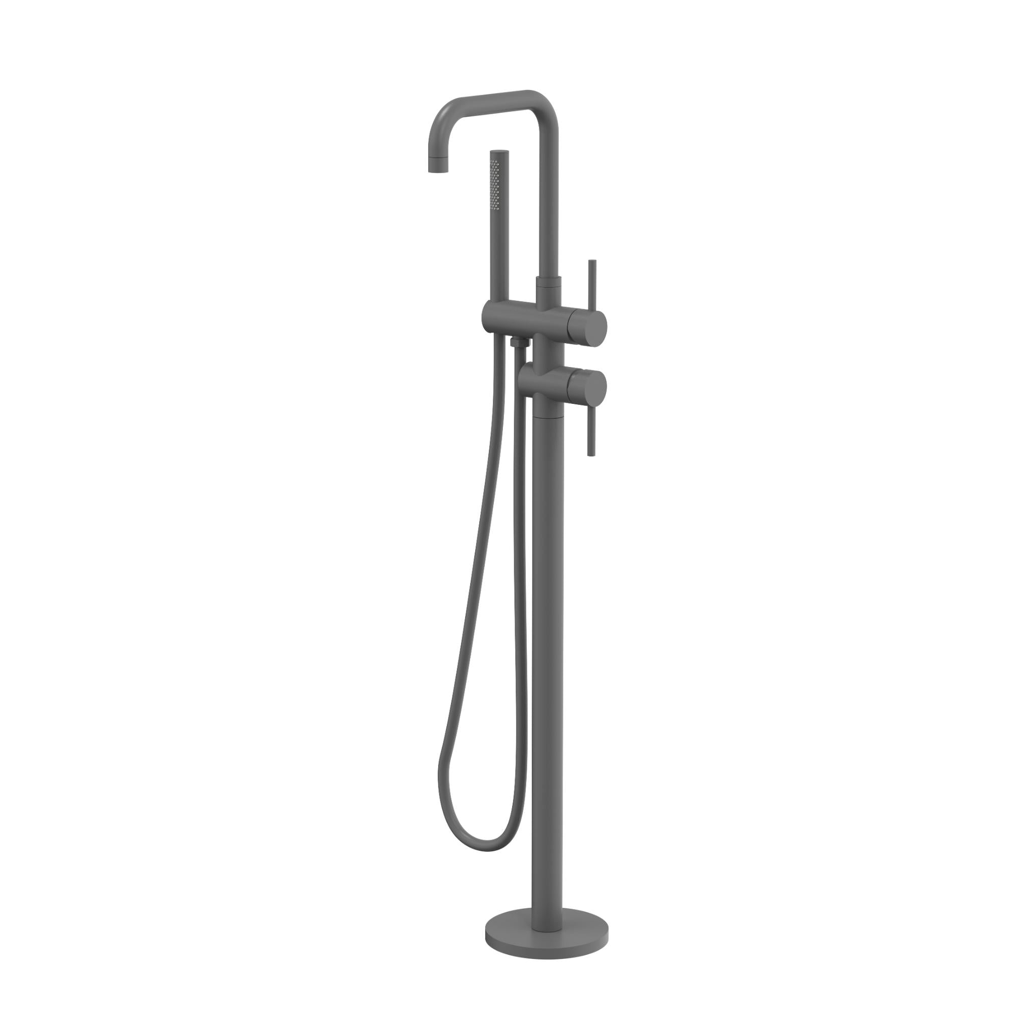 Rivara Floor Mounted Bath Mixer with Flat Cover Plate
