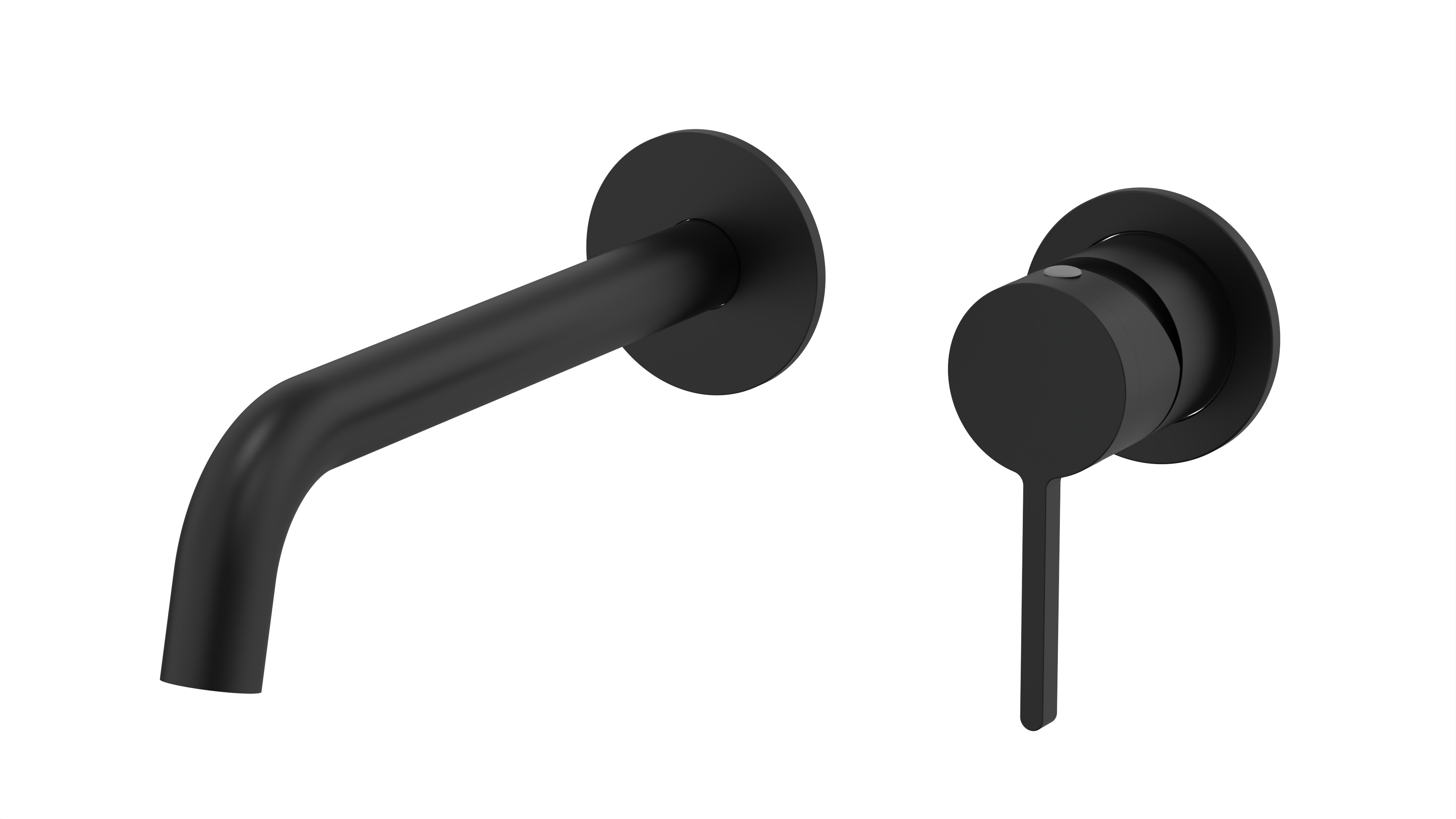 Burleigh Wall Basin Mixer Set with 180mm Spout - Black