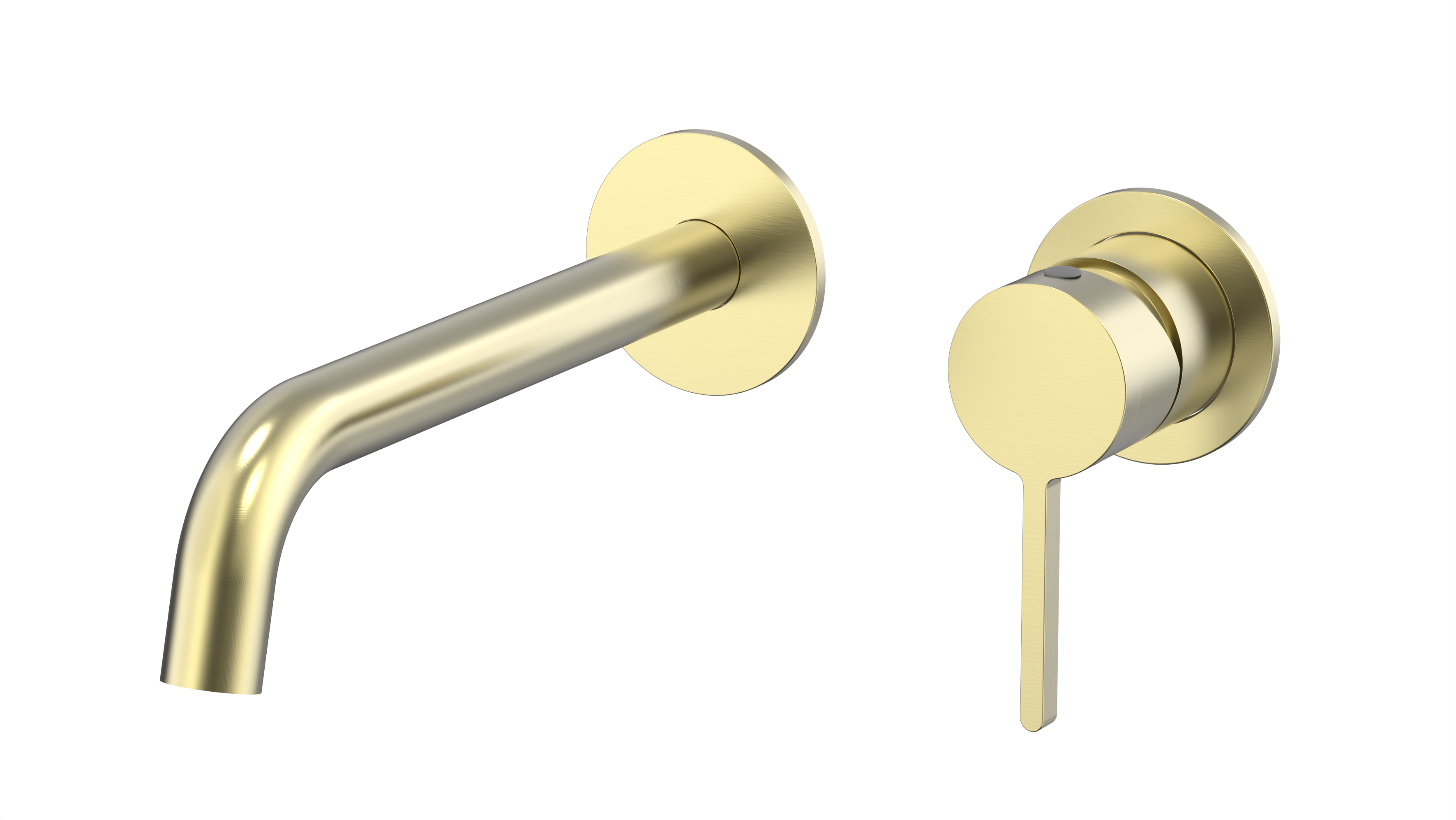 Burleigh Wall Basin Mixer Set with 180mm Spout - Brushed Brass