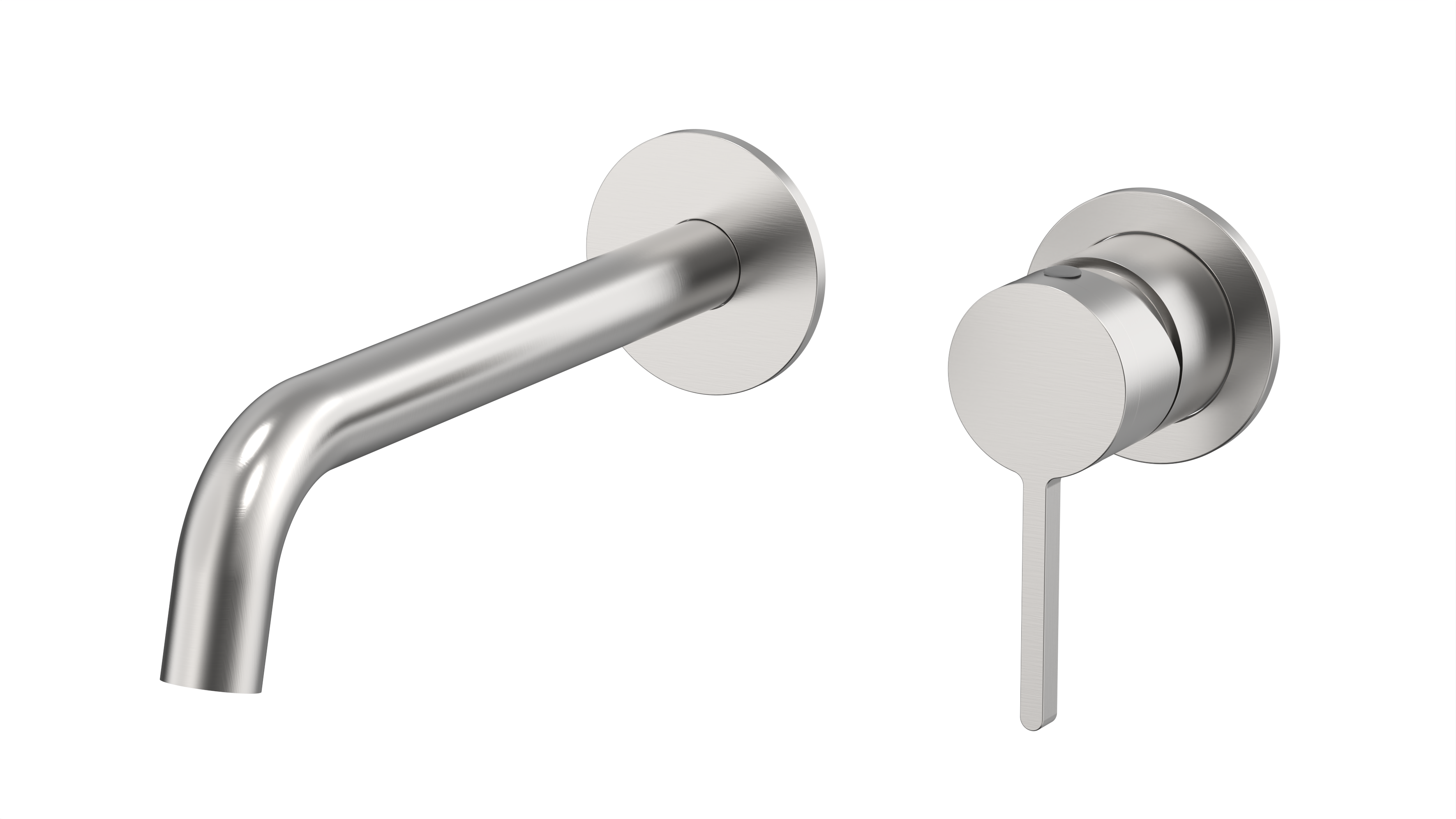 Burleigh Wall Basin Mixer Set with 180mm Spout - Brushed Nickel