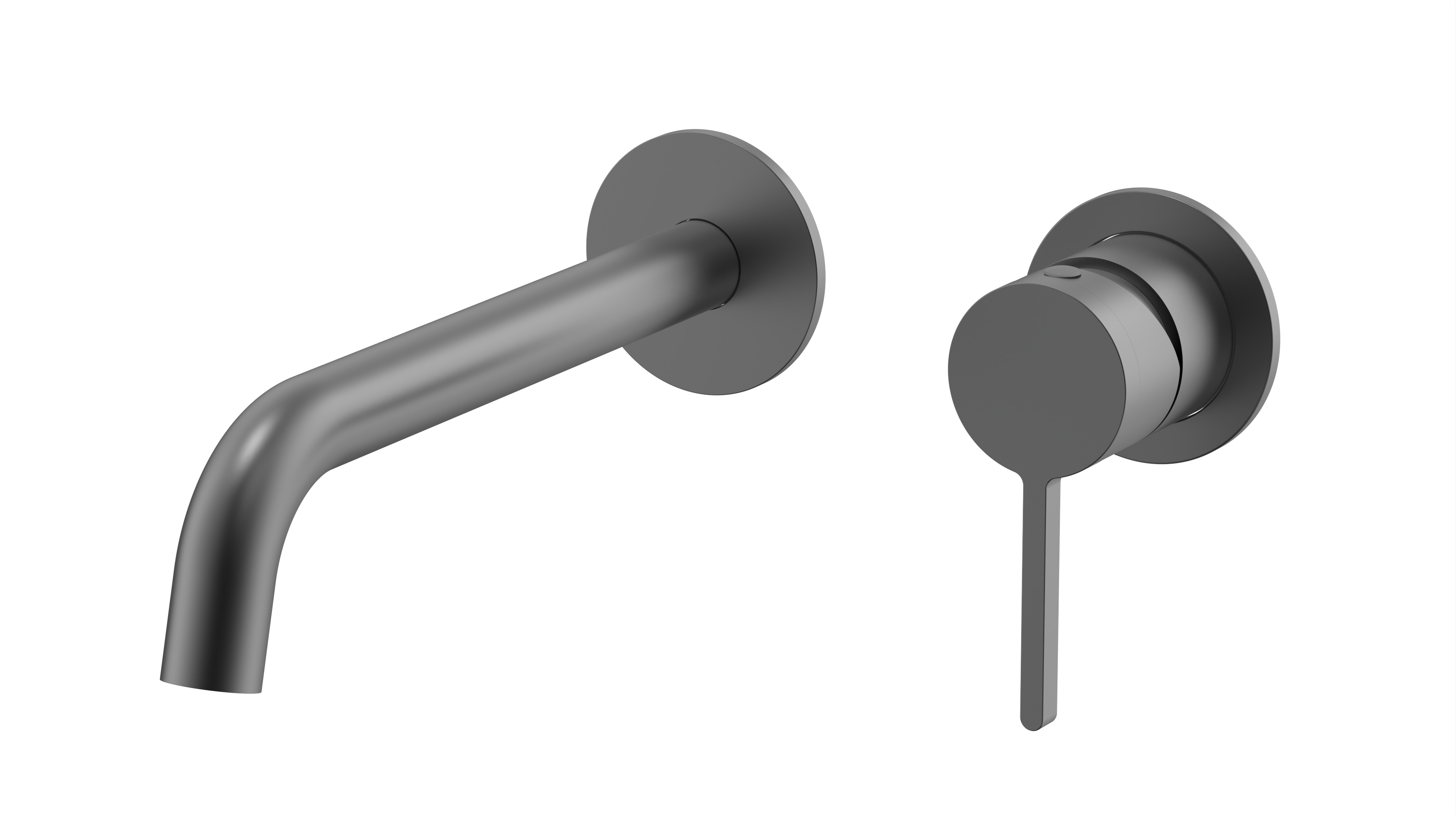 Burleigh Wall Basin Mixer Set with 180mm Spout - Gun Metal