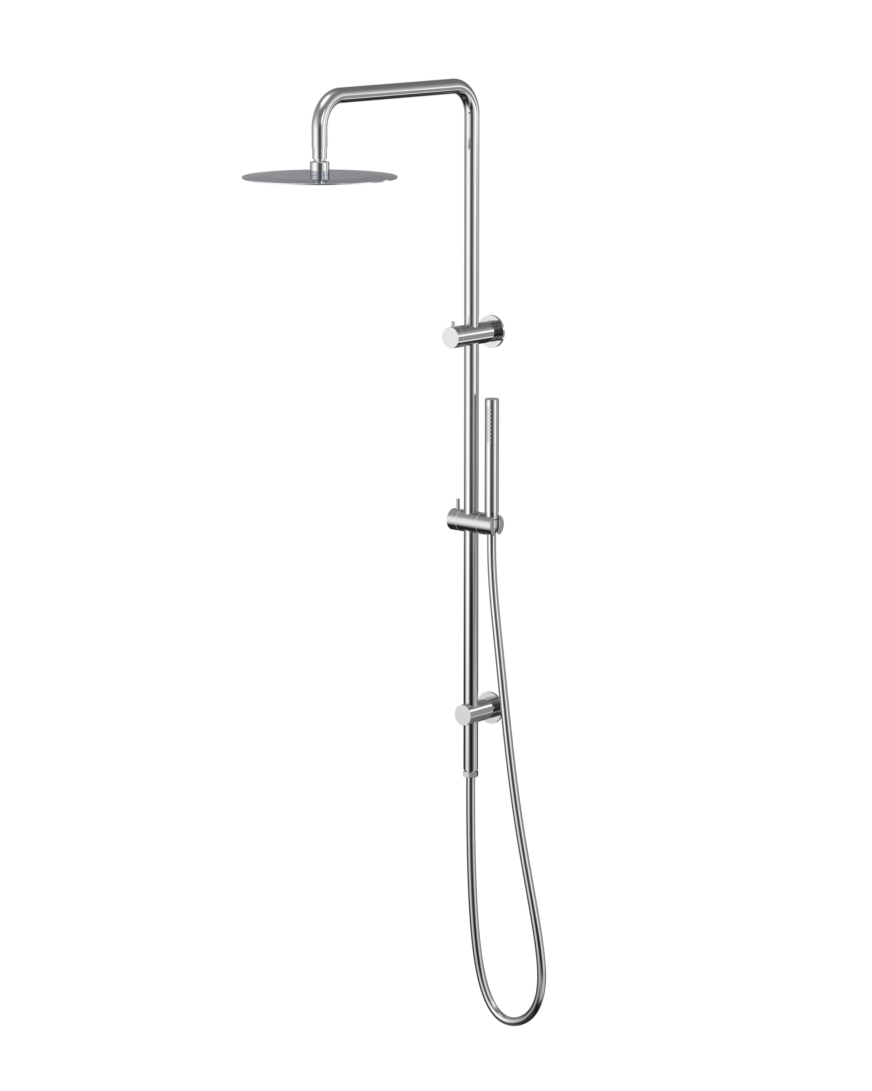 Burleigh Twin Rail Shower - Chrome