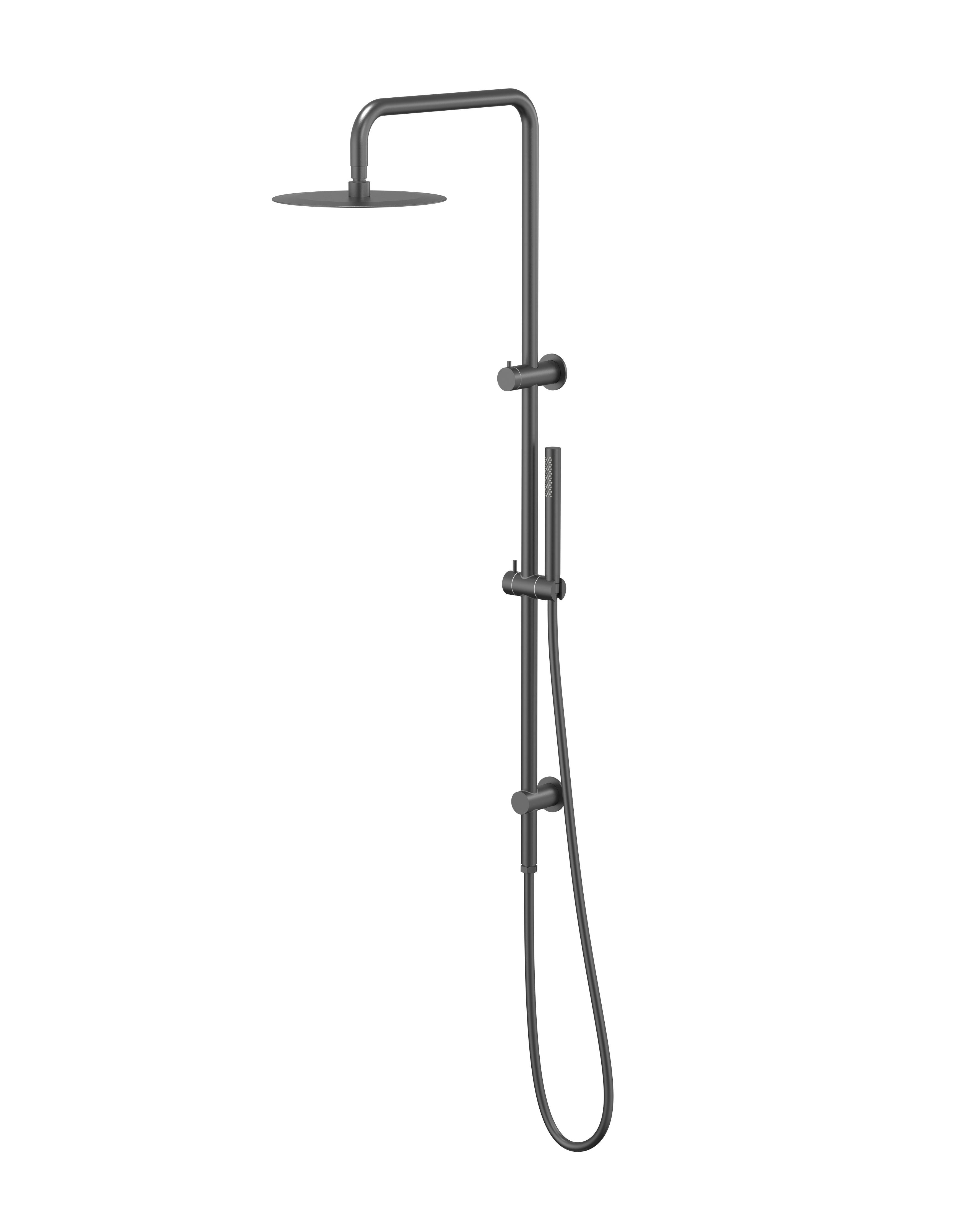 Burleigh Twin Rail Shower - Gun Metal