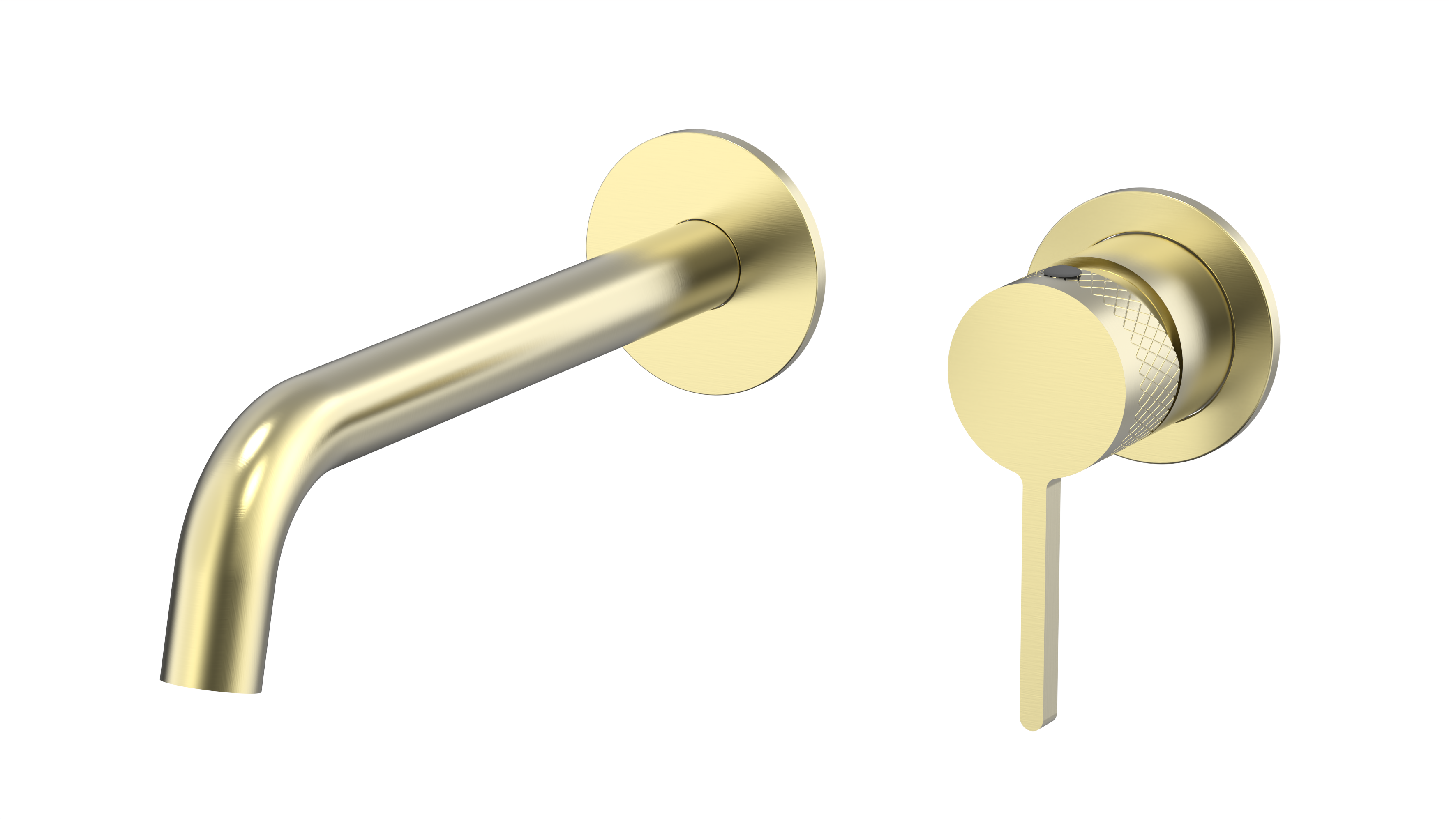 Embraze Wall Basin Mixer Set with 180mm Spout - Brushed Brass