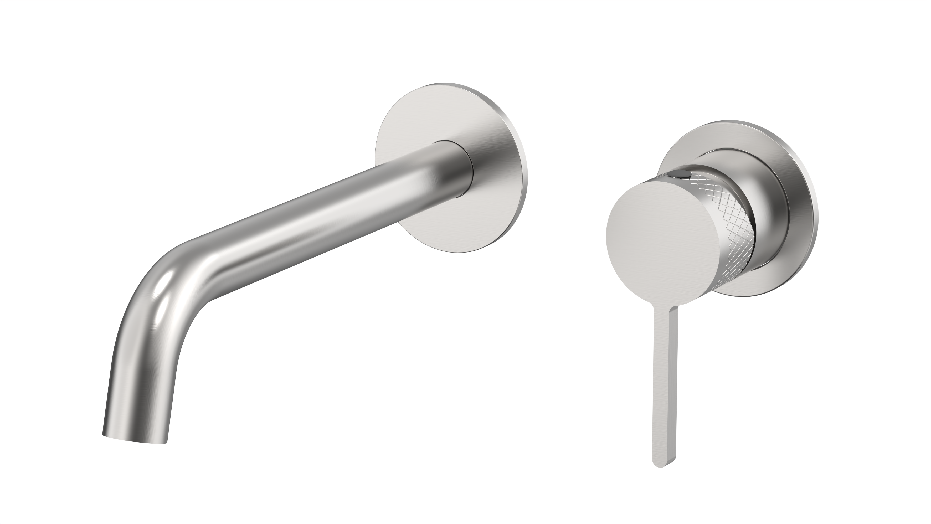 Embraze Wall Basin Mixer Set with 180mm Spout - Brushed Nickel
