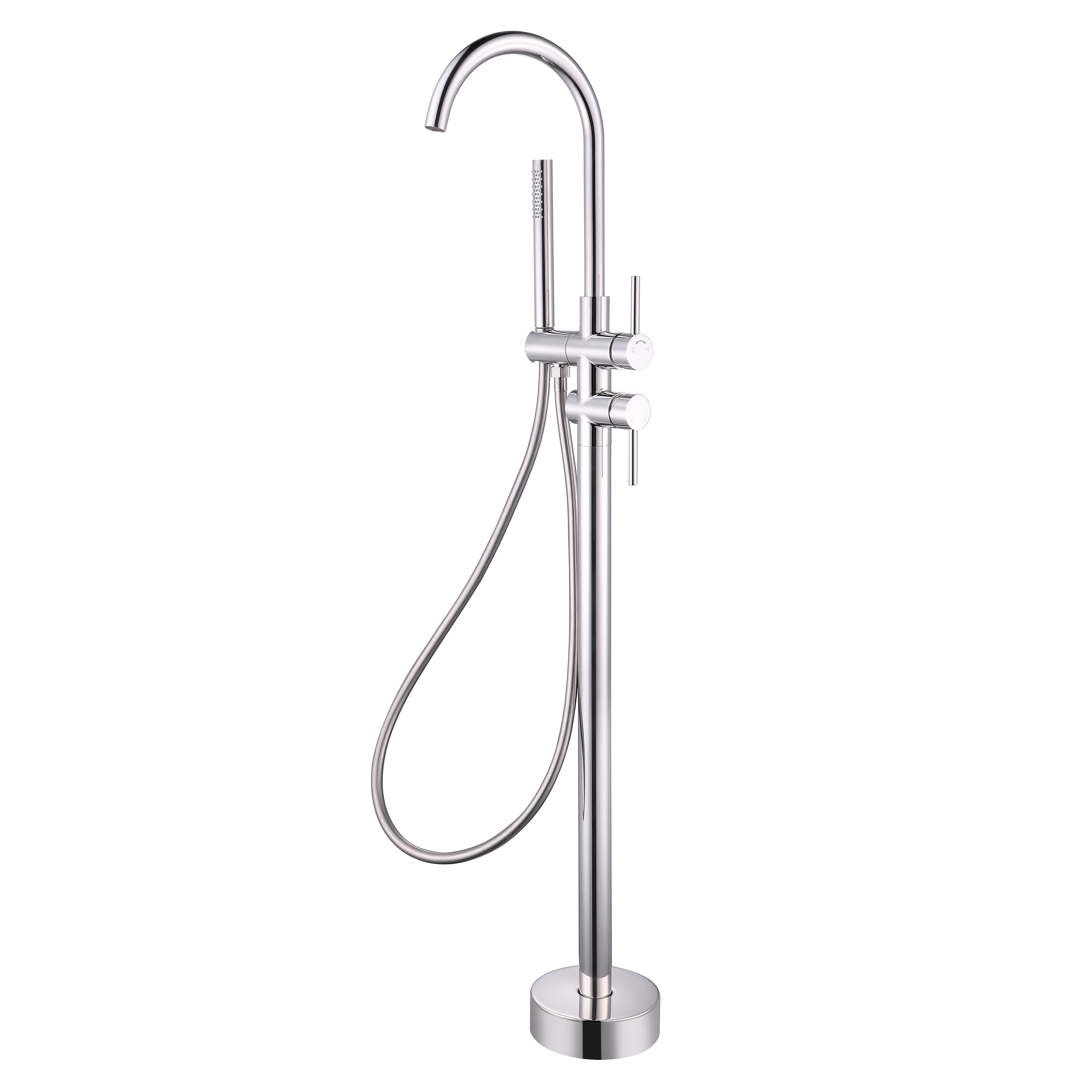 Kirra Floor Mounted Bath Mixer with Handheld - Chrome