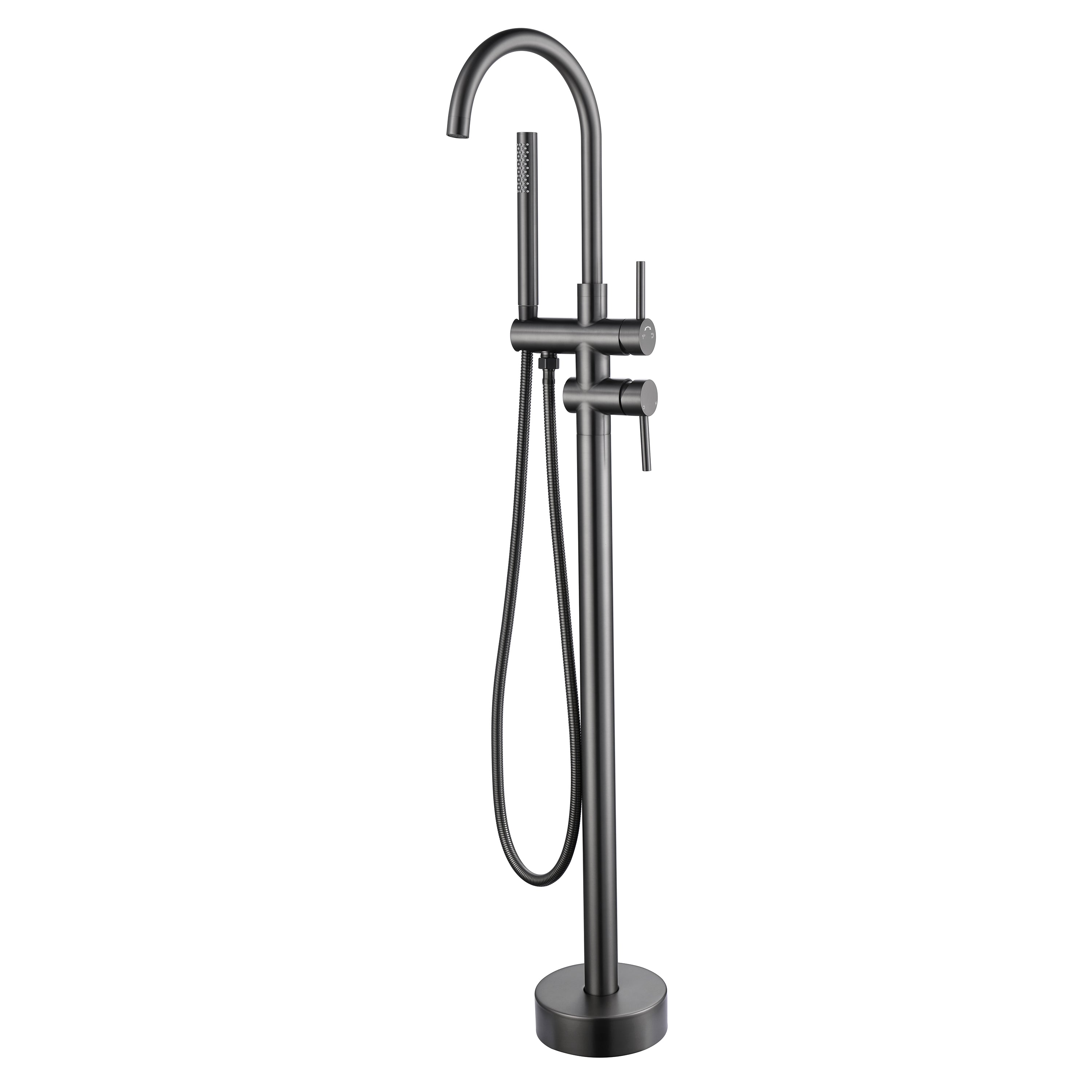 Kirra Floor Mounted Bath Mixer with Handheld - Gun Metal