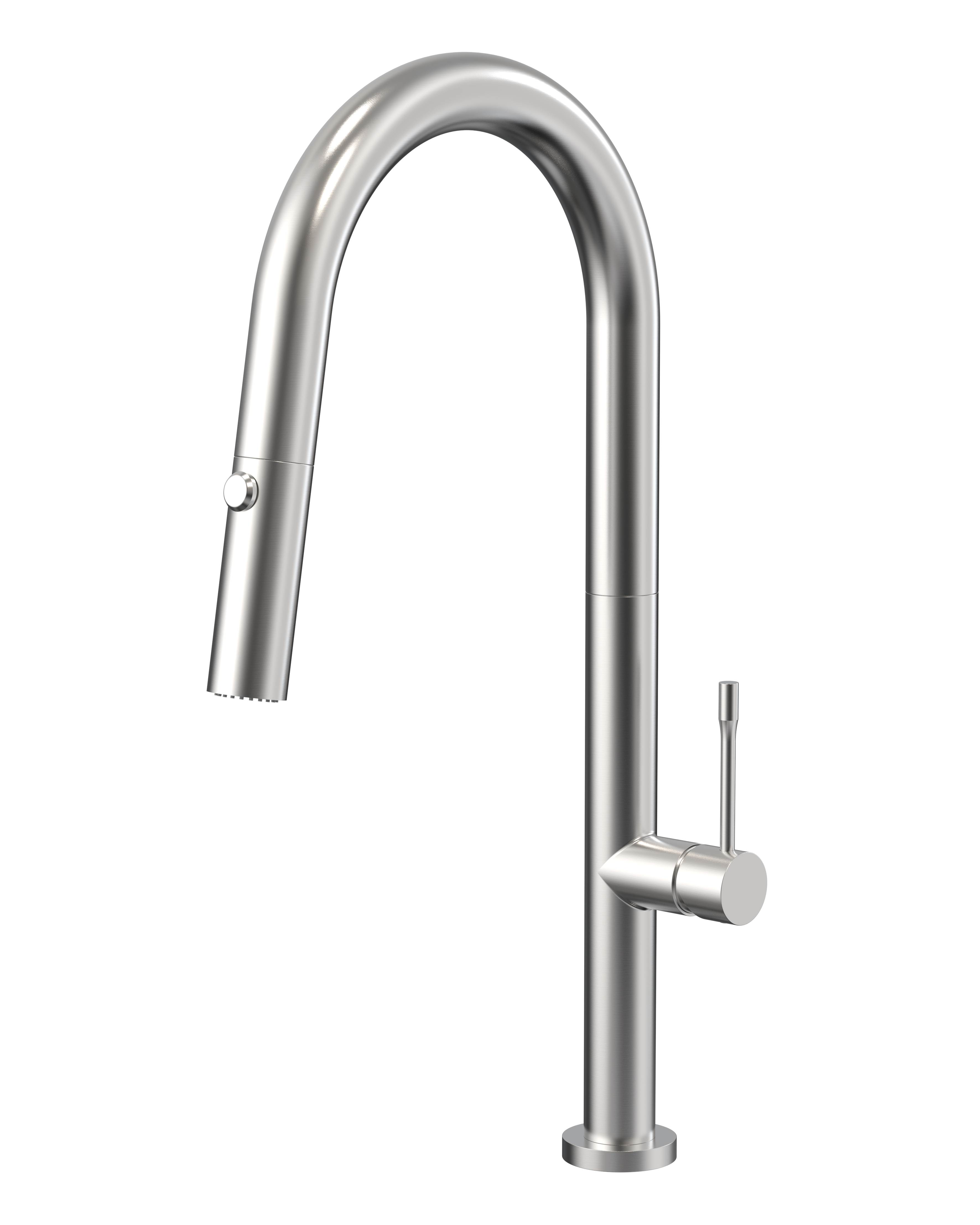 Kirra Slimline Pull Out Sink Mixer with Hidden Button - Brushed Nickel
