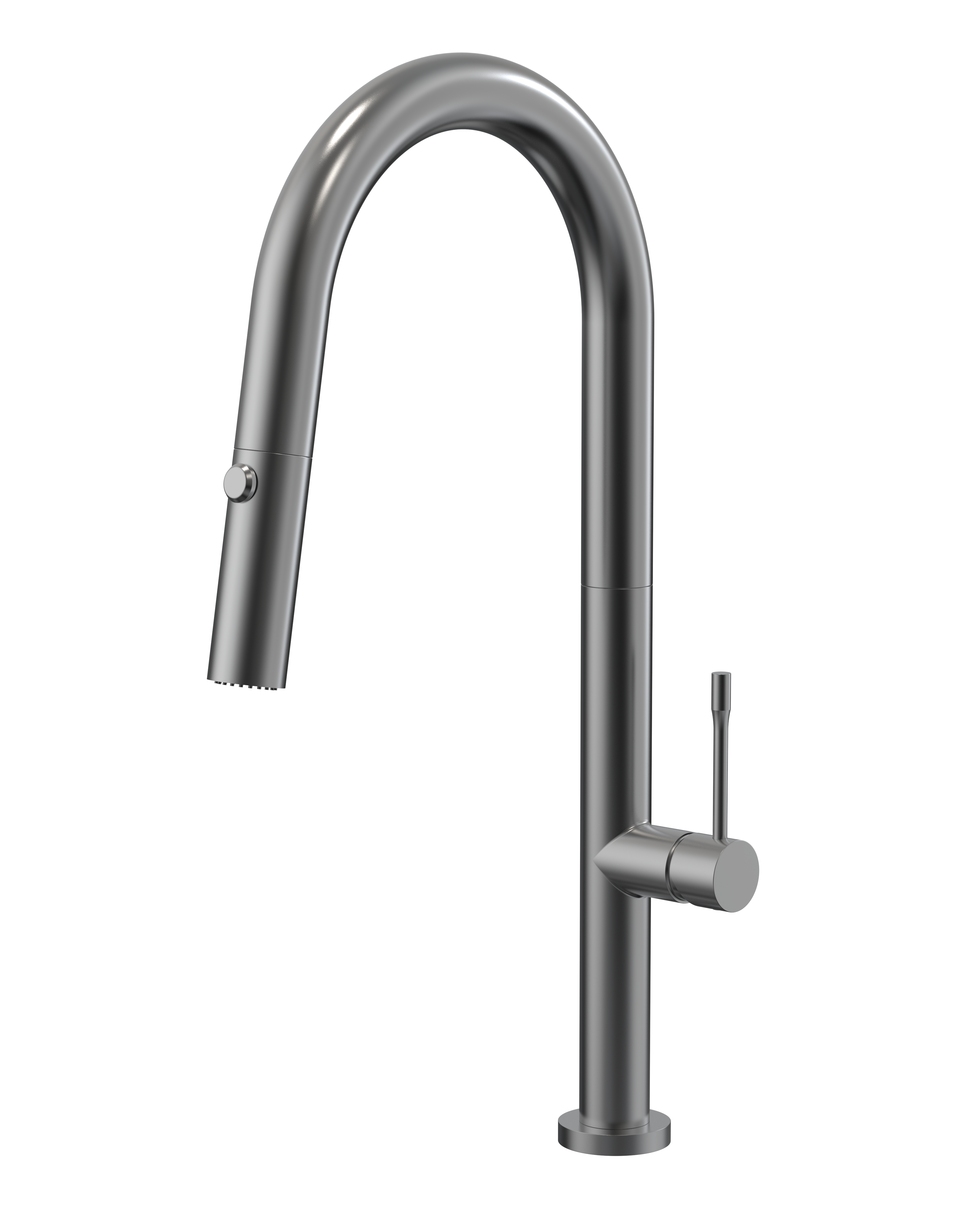 Kirra Slimline Pull Out Sink Mixer with Hidden Button - Gun Metal