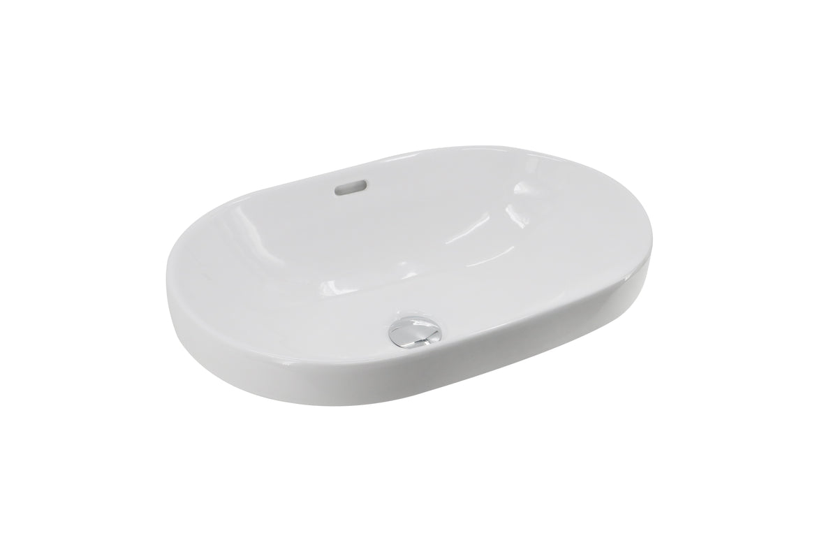 Pasadena 600 Semi Inset Basin Gloss White