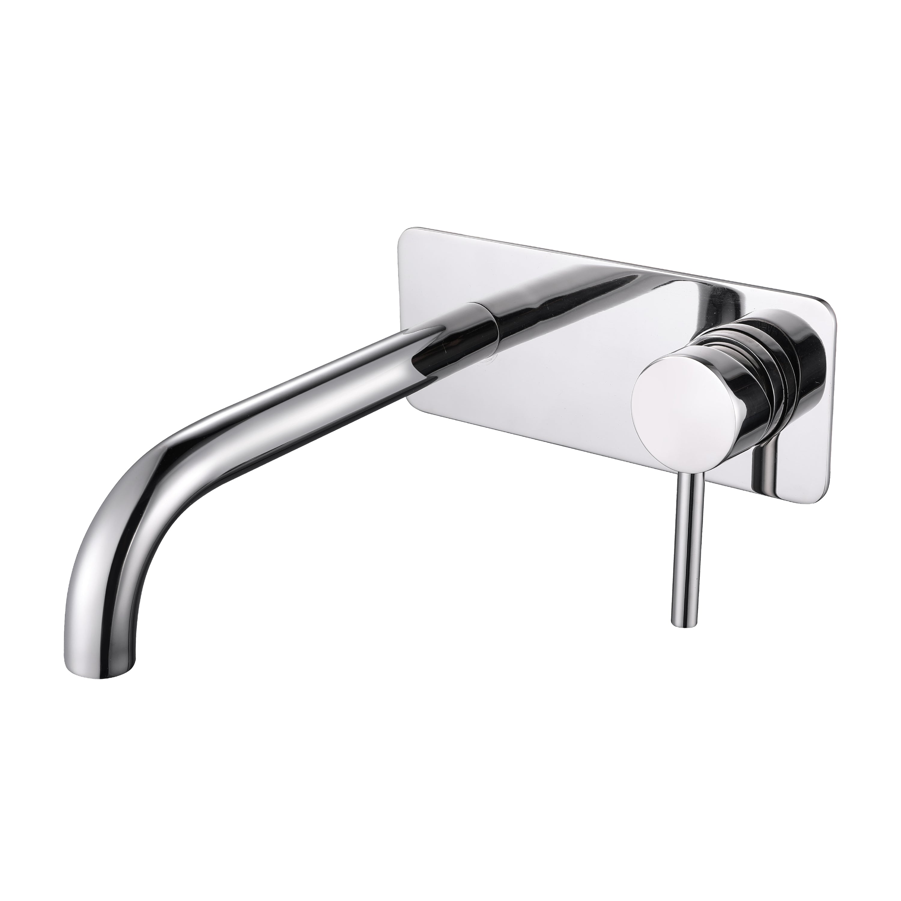 Rivara Wall Basin Mixer Set with 180mm Spout & Back Plate - Chrome